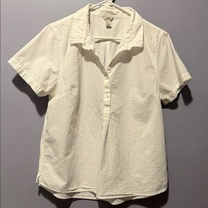 L.L. Bean White Button Down Shirt 100%cotton L